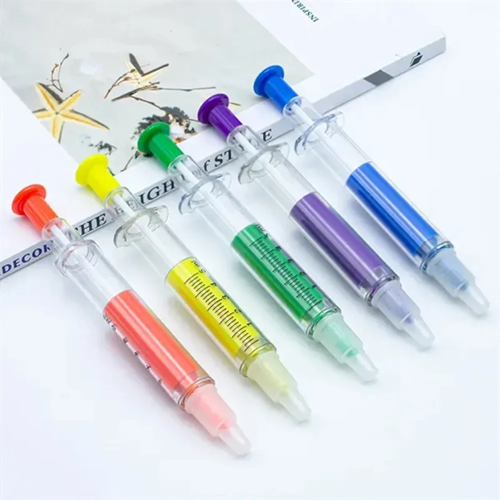 Syringe Ball Pens With Highlighter 2