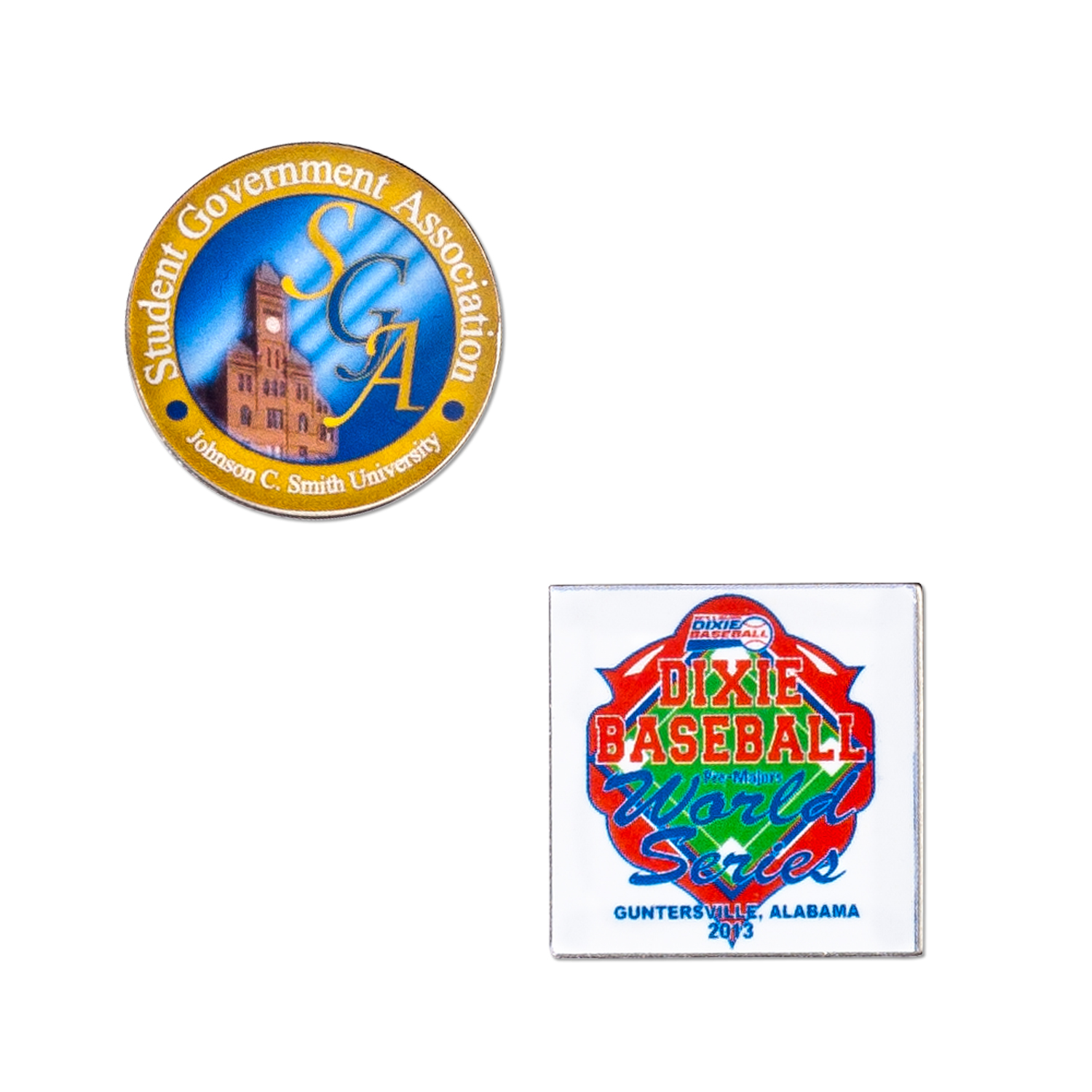 USA MADE Laminated Full Color Metal Lapel Pin - Small Stock Shapes 1