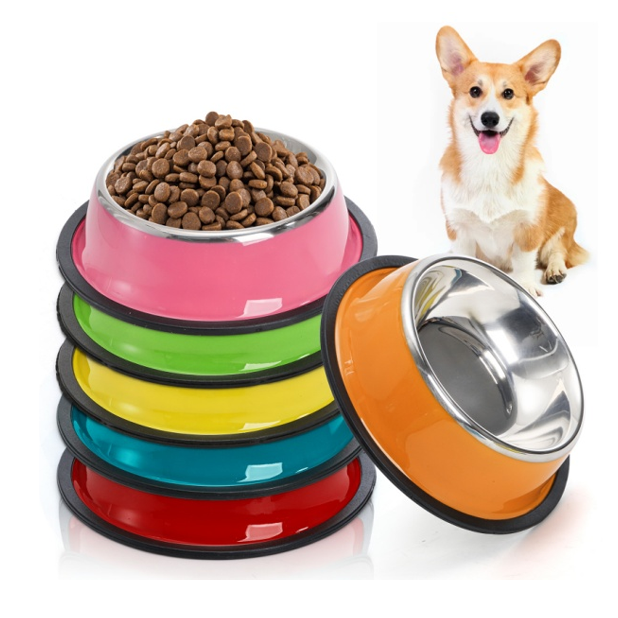 Stainless Steel Dog Bowl With Rubber Base 2