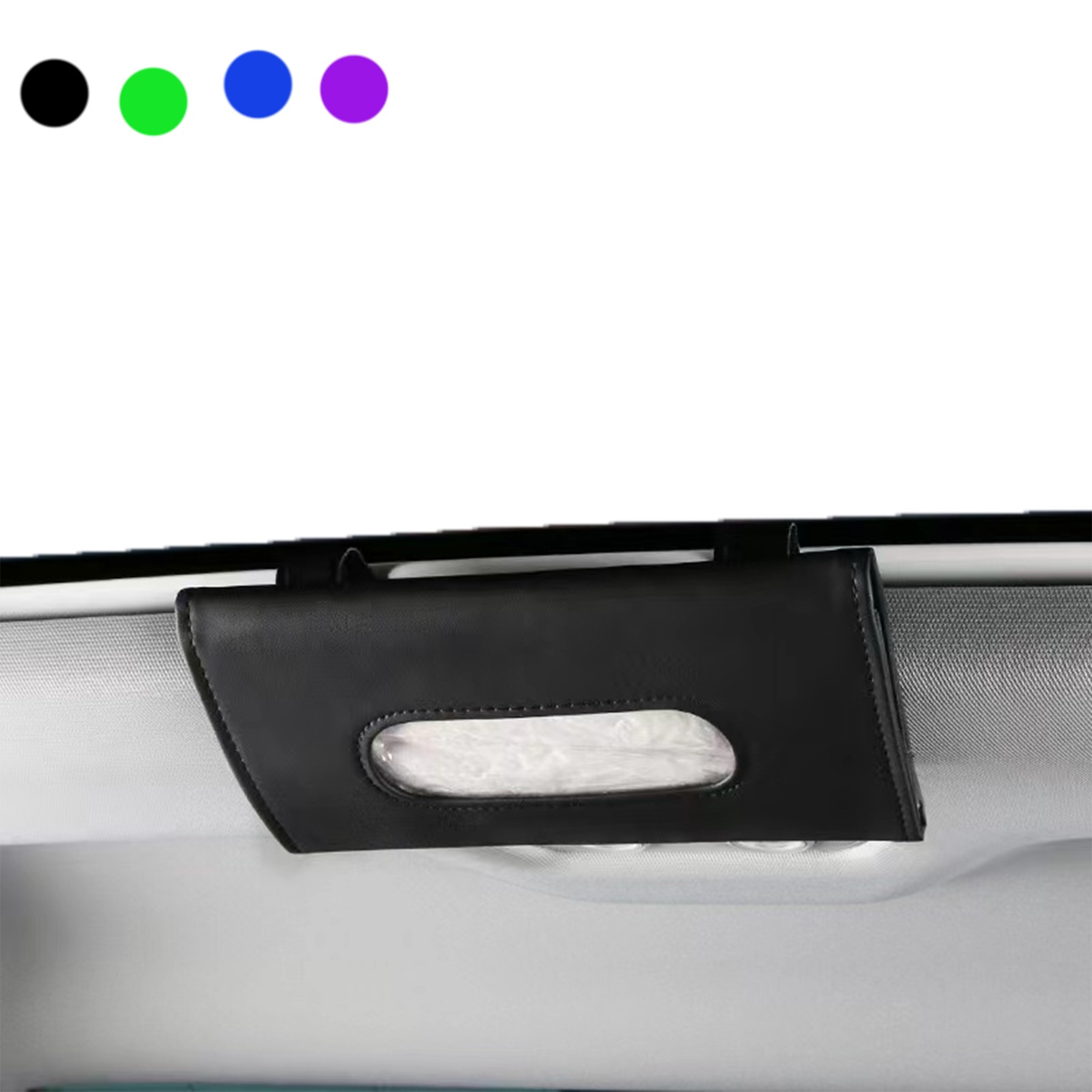 Leather Tissue Holder Car Sun Visor Organizer 2