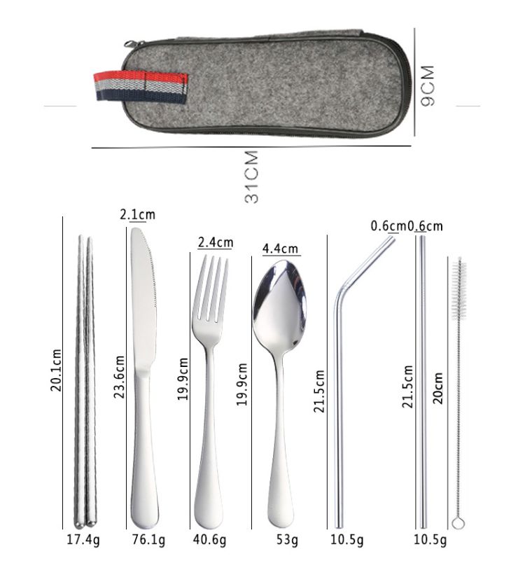 Portable Stainless Steel Camping Flatware Set 9