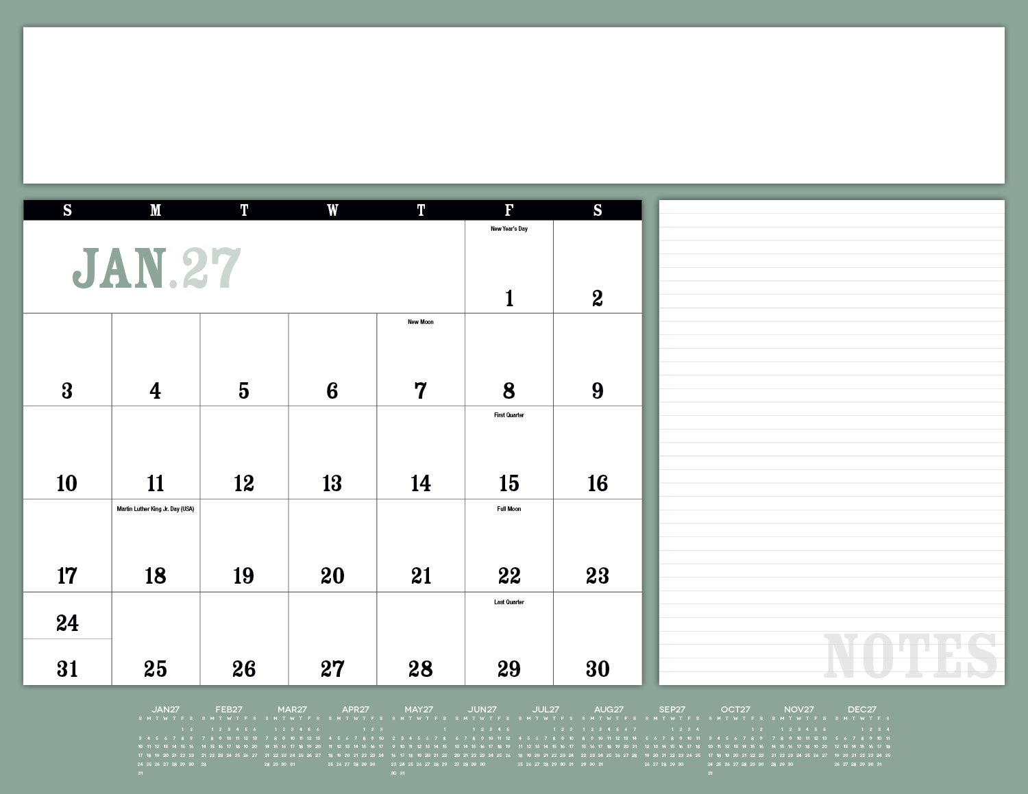 Triumph® Calendars Notes Desk Pad 11