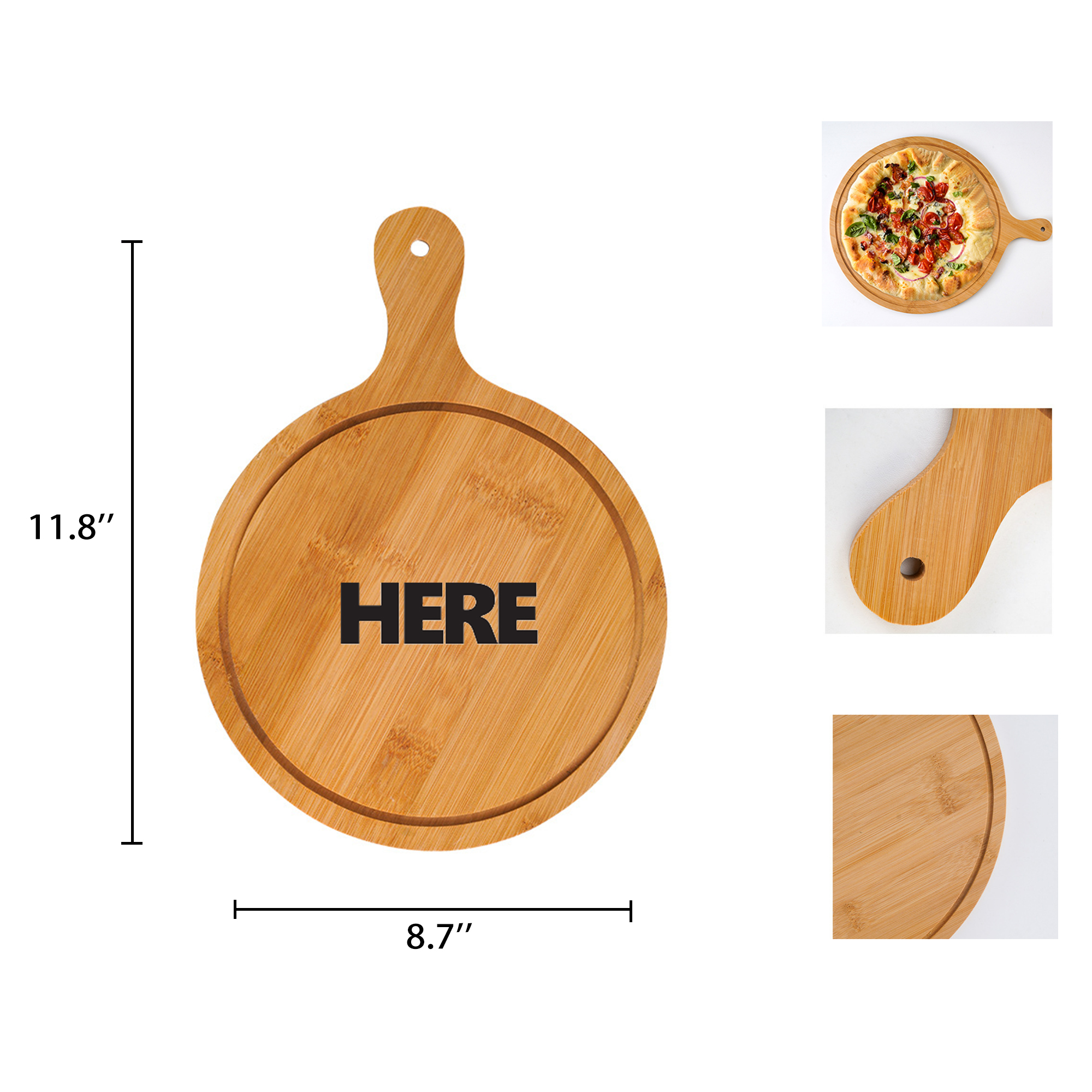 Circular Bamboo Round Cutting Pizza Board 2