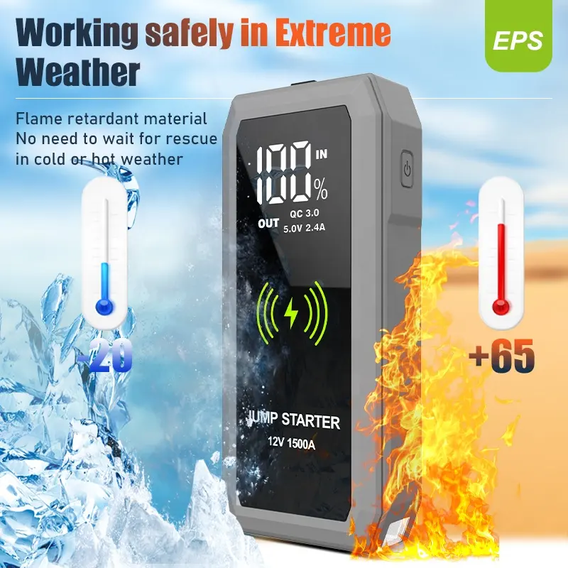 Car Jump Starter Power Bank With Intelligent LCD Display 4