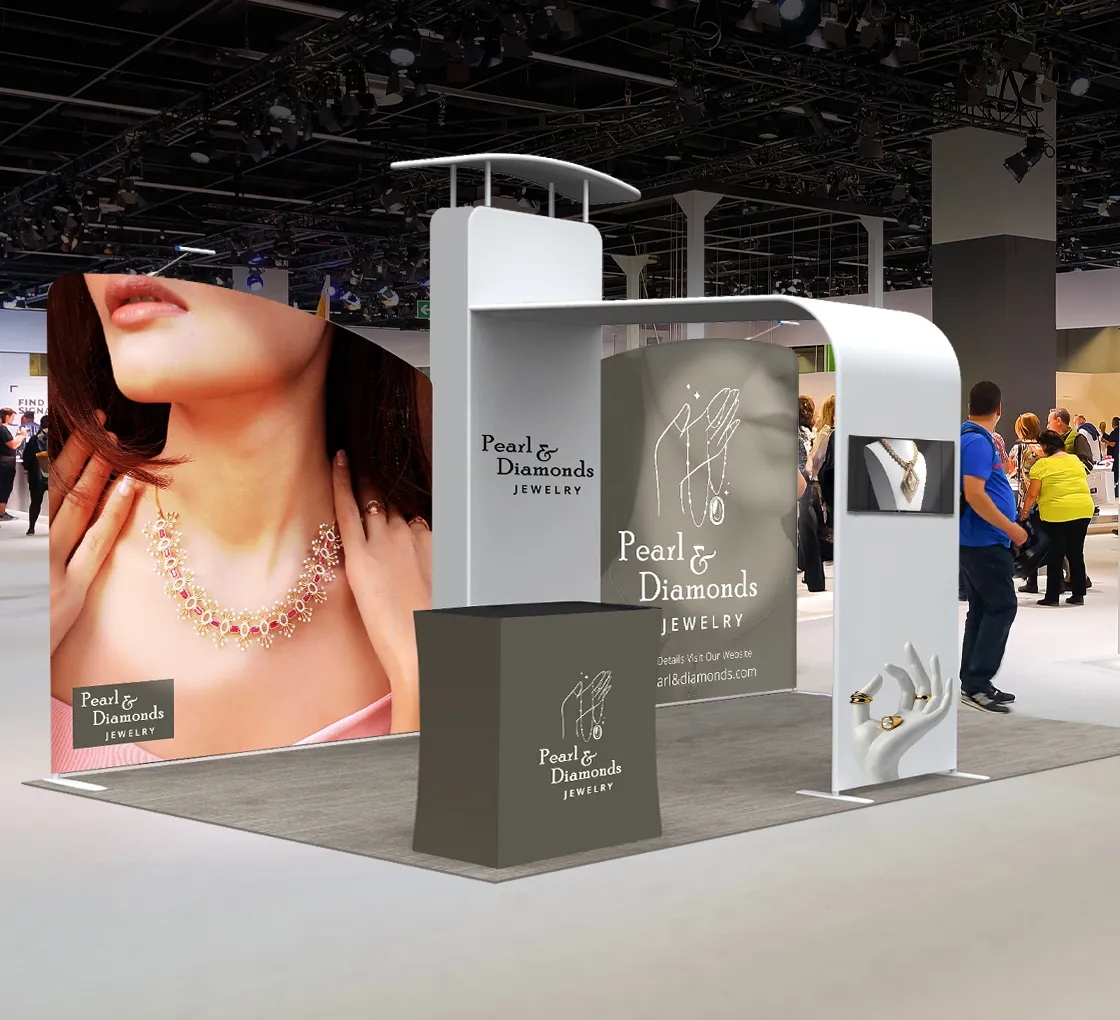 20ft Inline Trade Show Booth with Media Display 5