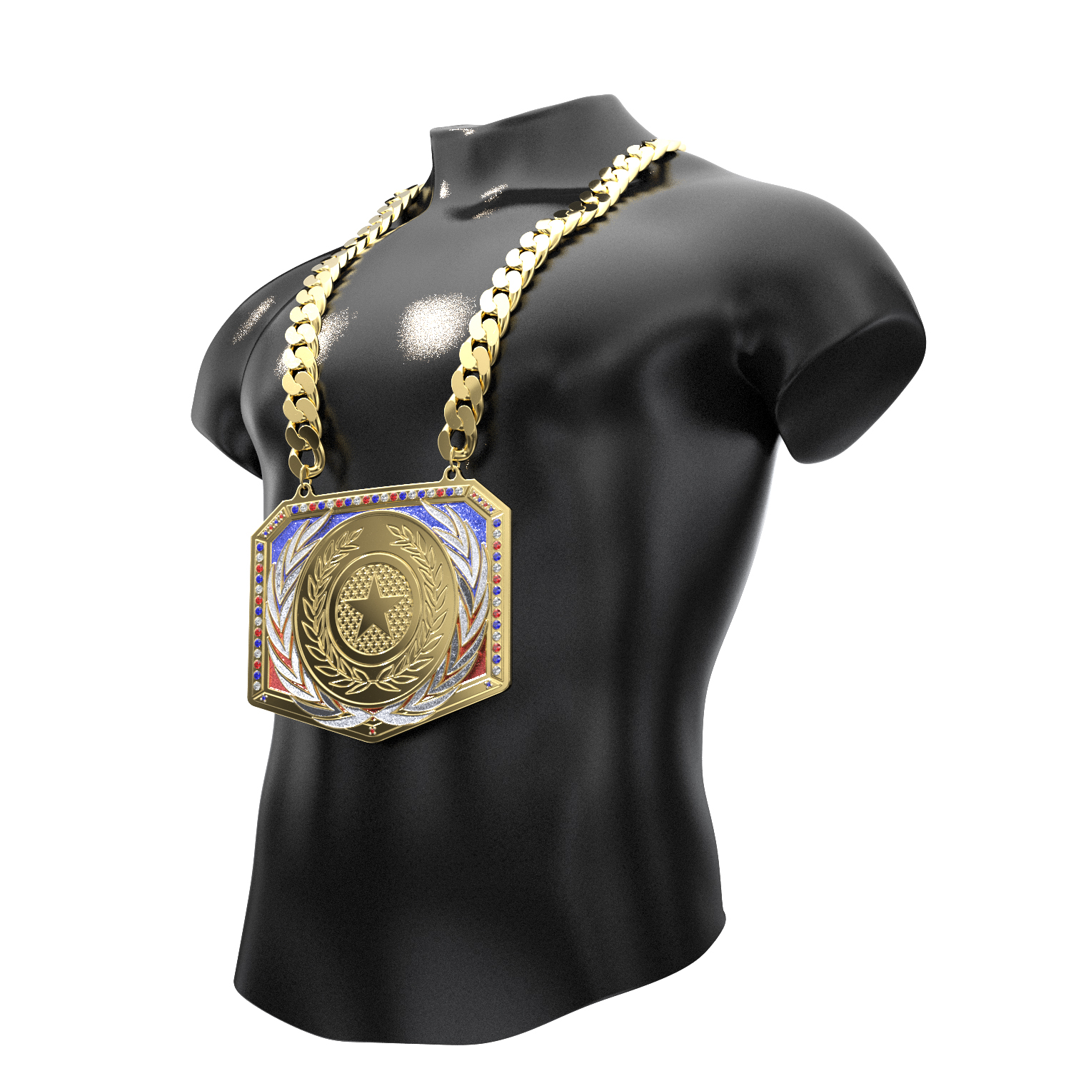 Express Vibraprint® Patriotic Champ Chain w/ Chain 15