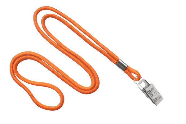 1/8" Blank Lanyard w/Bulldog Clip (Orange) 1