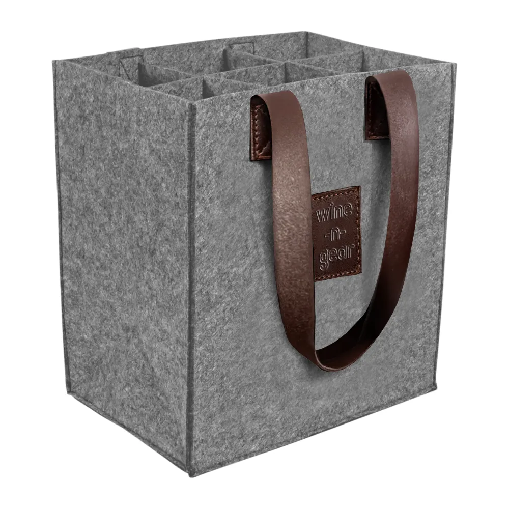 6-Bottle Felt Wine Tote 20