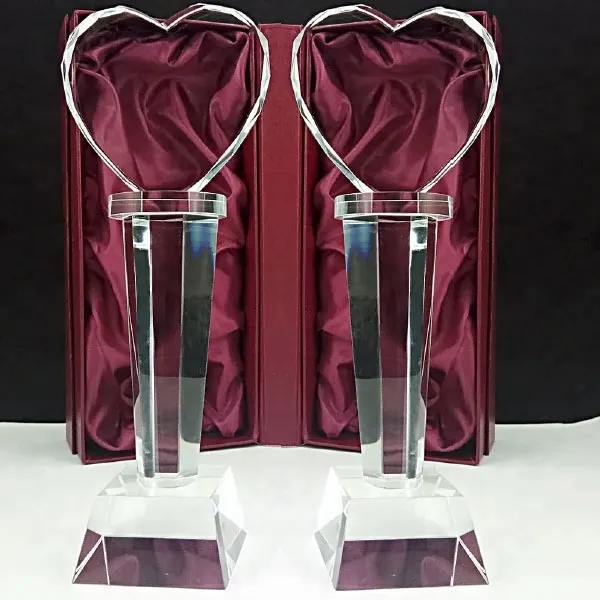 Crystal Heart Shape Trophy Wedding Anniversary Gift 2