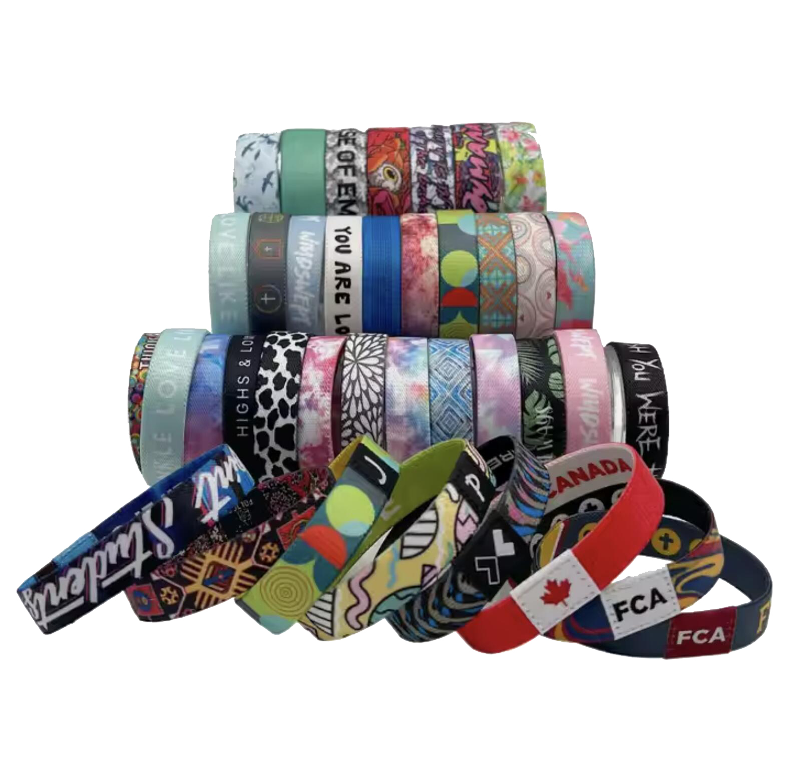 3/4" Sublimation Elastic Fabric Woven Wristband 1