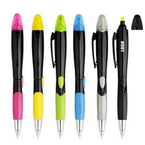 Black Barrel Pen With Highlighter 6
