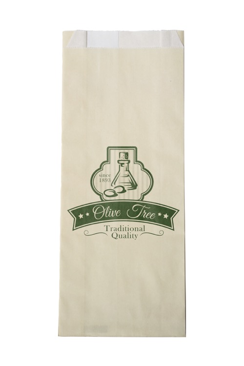 1-Color Colored Pharmacy Paper Bag Cream (5" x 12" x 2")