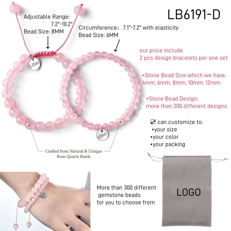 AAA Gemstone Bead Bracelets BULK Wholesale 2PCS Set 2