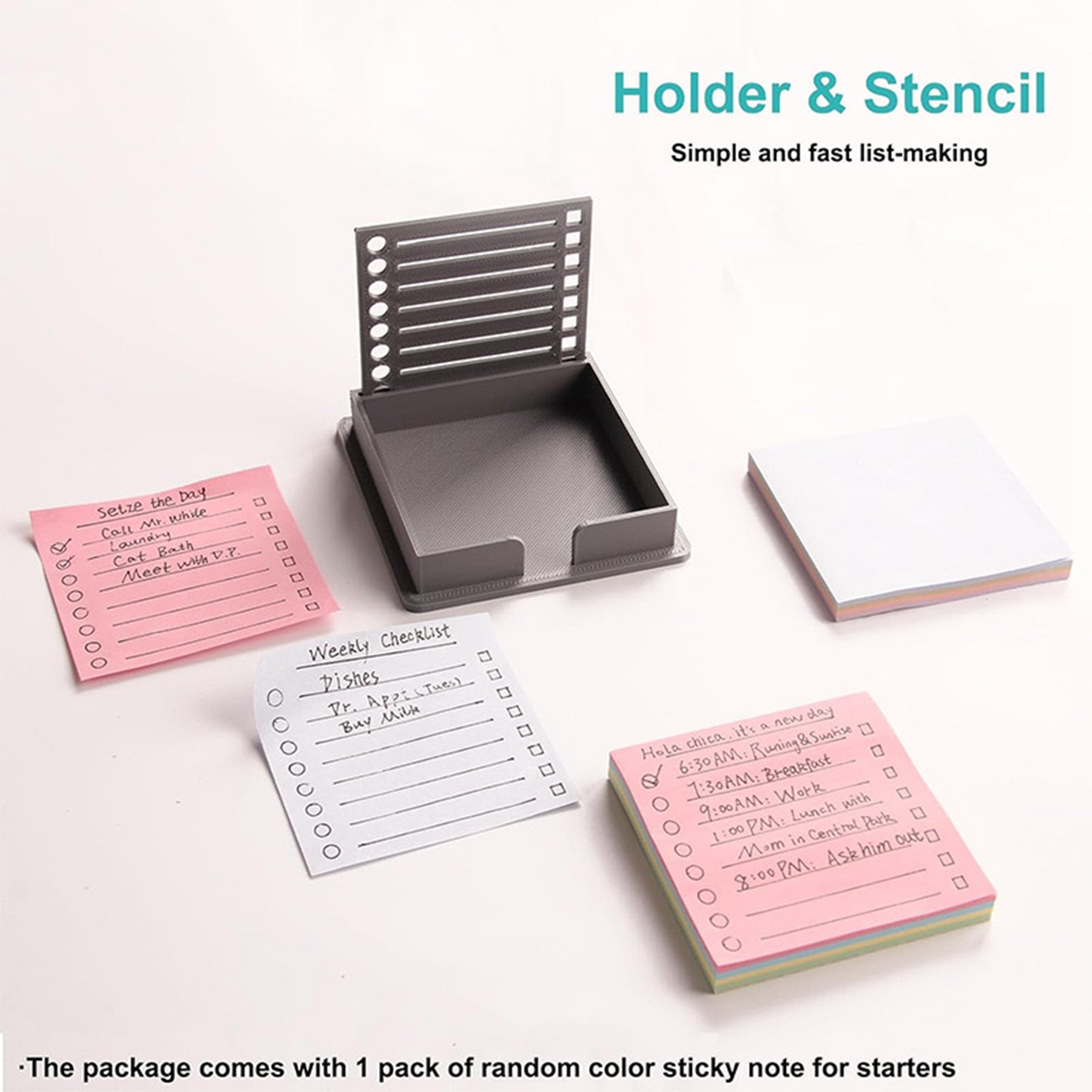 Sticky Note Holder With Stencil 2