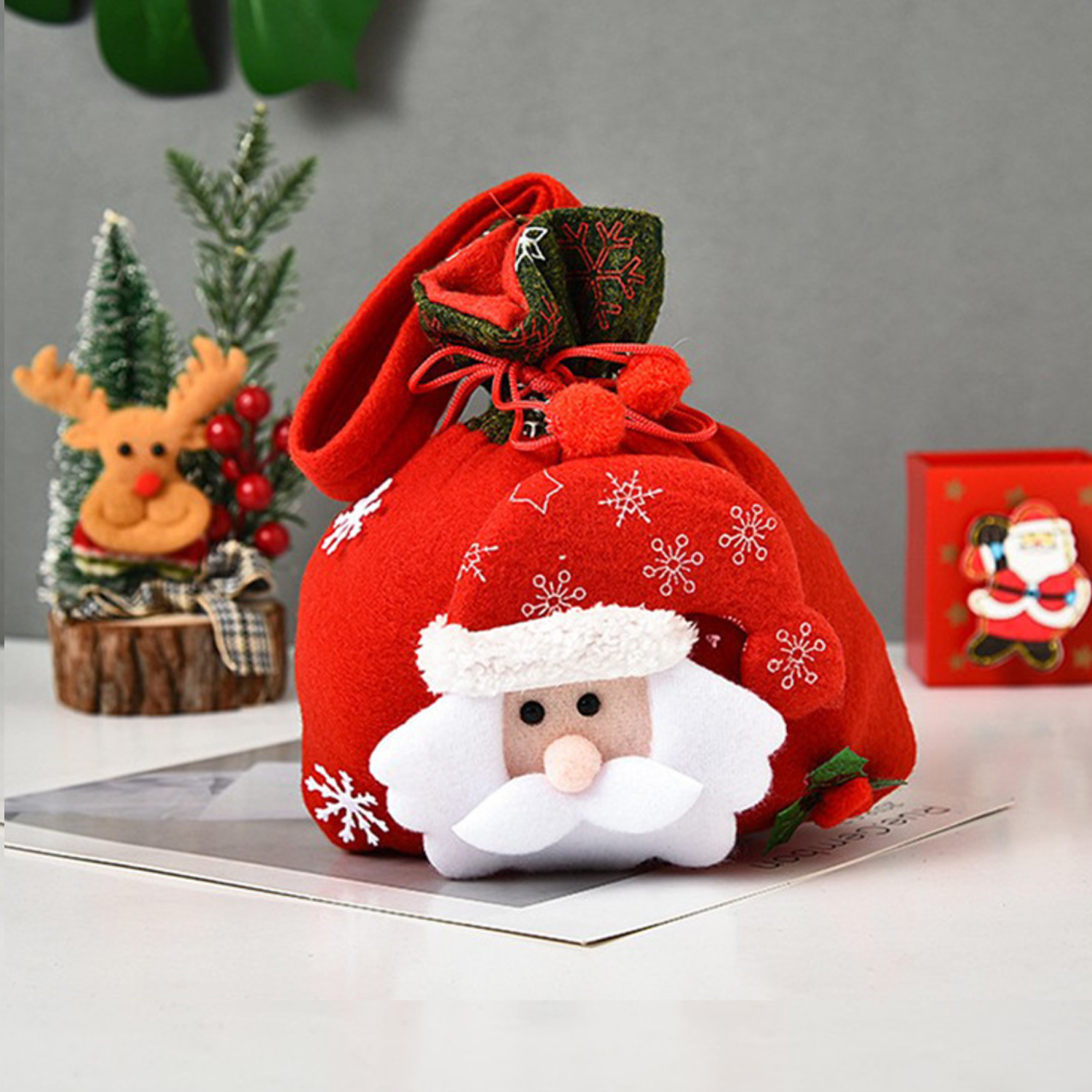 3D Designs Flannel Decoration Christmas Drawstring Gift Bags 13