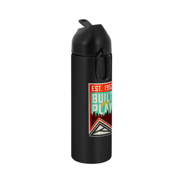 EasyFlow Recycled Aluminum Bottle w Straw Lid, custom water bottle with logo imprint 113