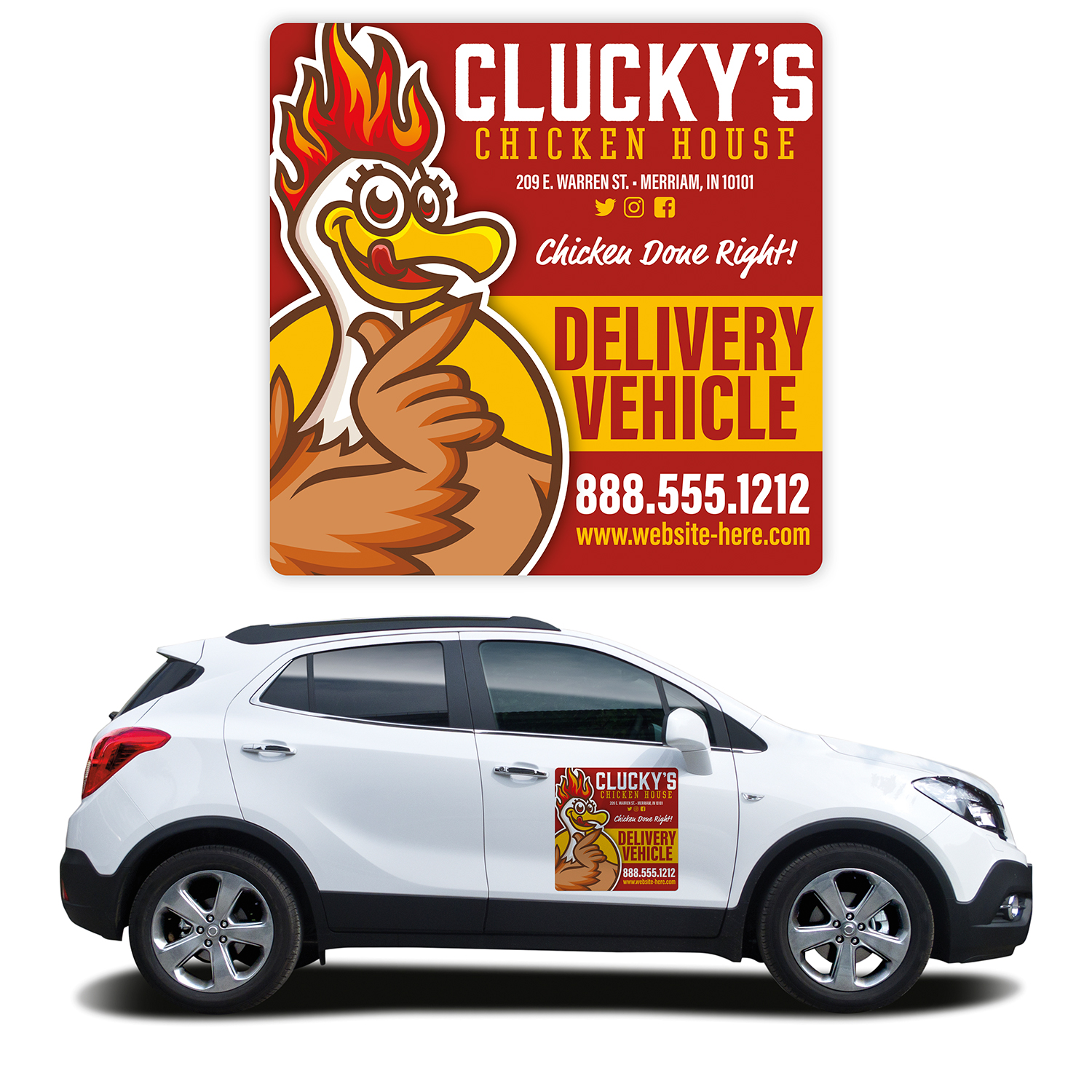 Magnetic Car/Truck/Auto/Vehicle Signs - 16x16 Round Corners 1