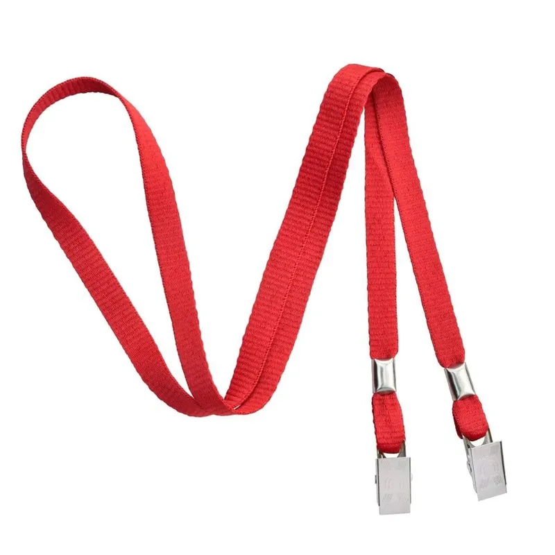 3/8" Lanyard with two Bulldog Clips 3