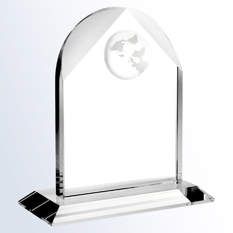Distinguished Globe Arch Optic Crystal Award - Small