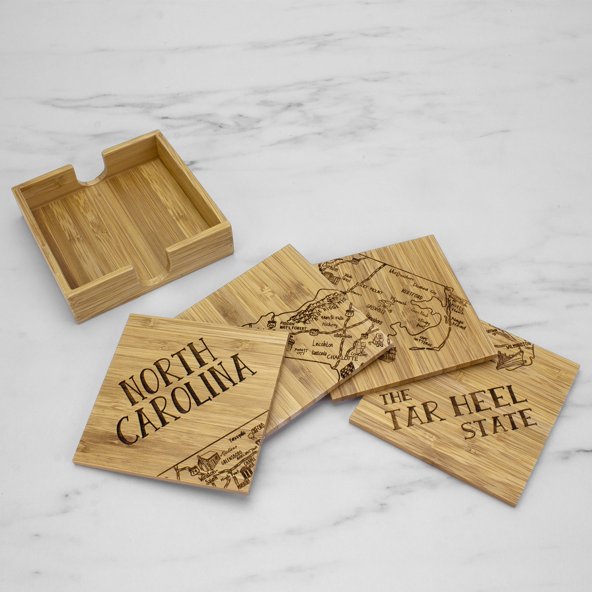 North Carolina Puzzle Coaster Set 9