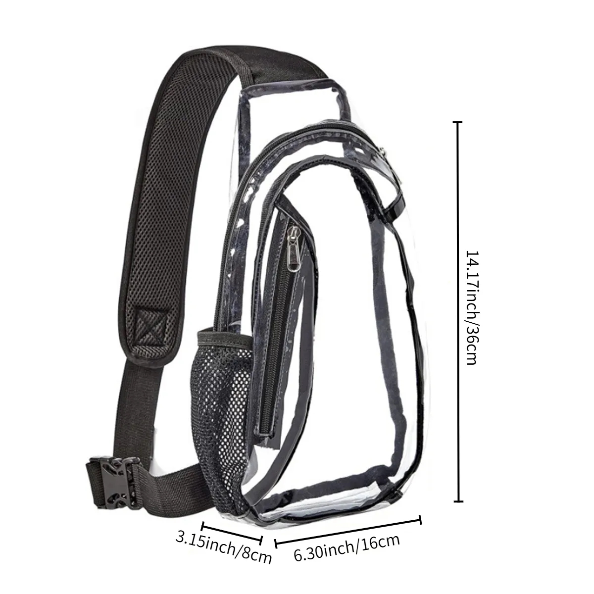 Stadium Approved Transparent Clear Sling Crossbody Bag 1