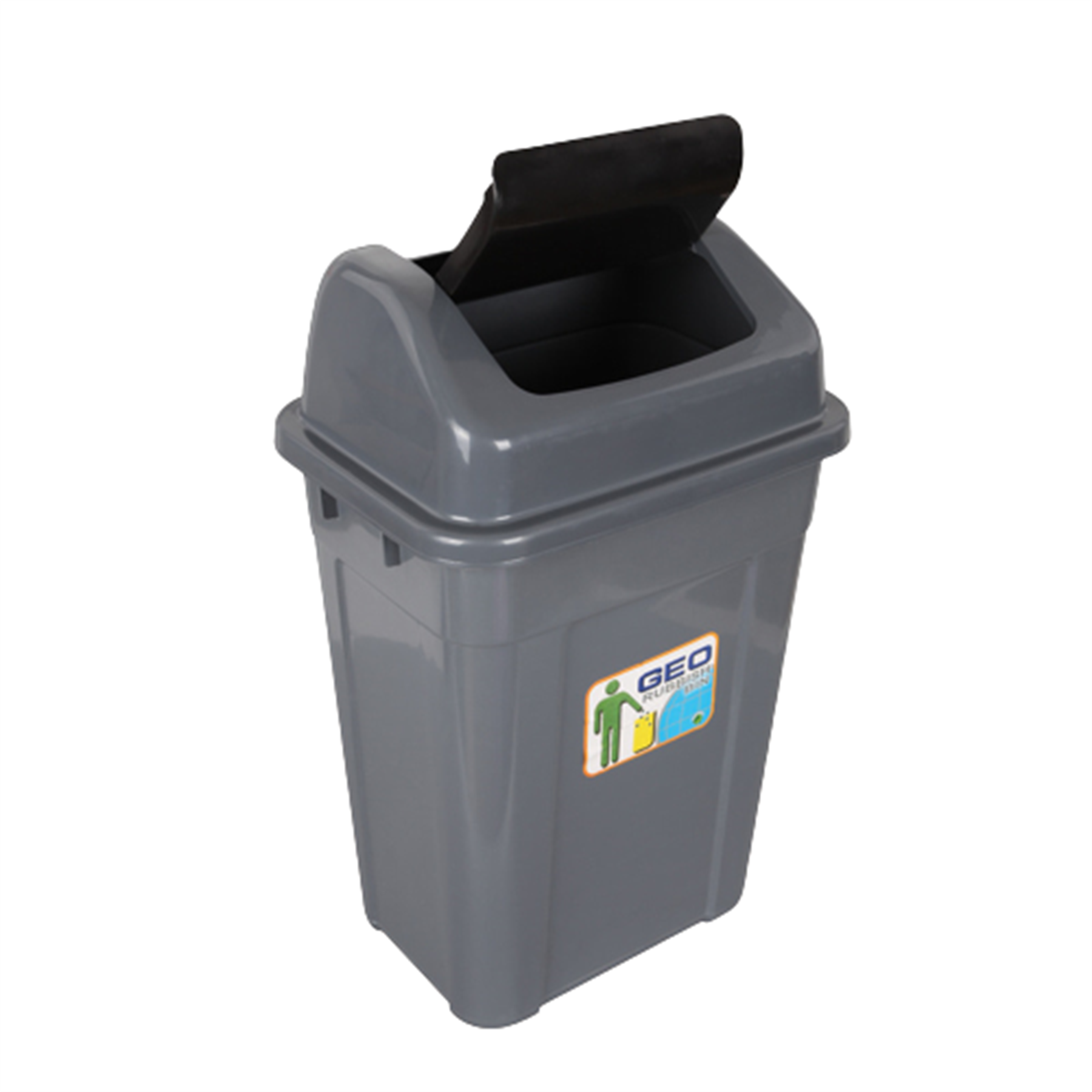 13 Gallon Square Plastic Dustbin with Lid 5