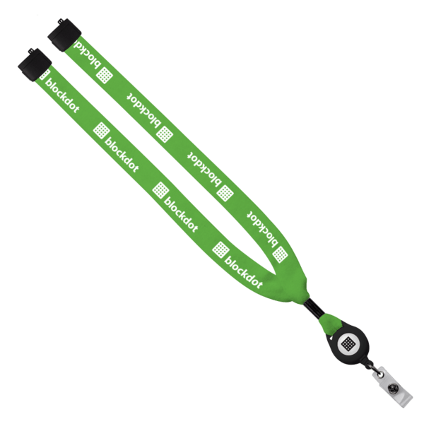 3/4" Cotton Lanyard with Metal Crimp & Retractable Badge Reel 272