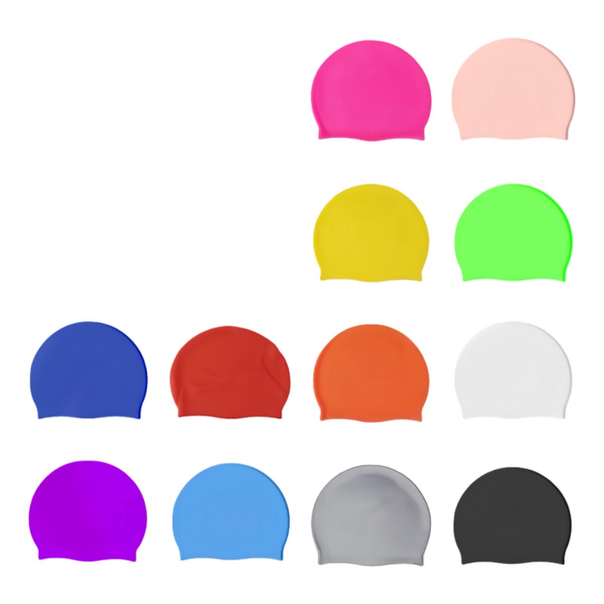 Solid Color Waterproof Silicone Swim Cap 1