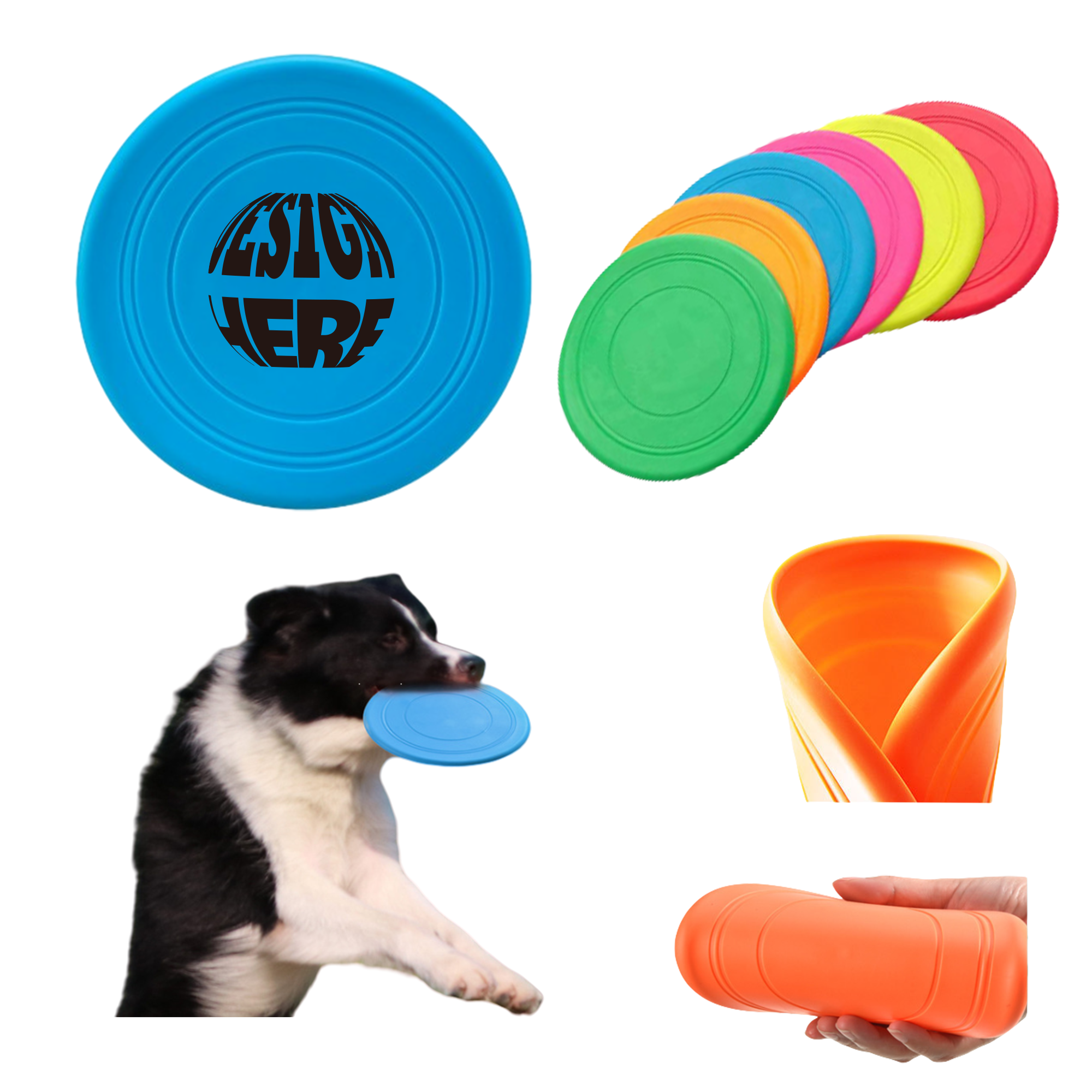 Silicone Dog Flying Disc Flyer Toys MOQ50 3