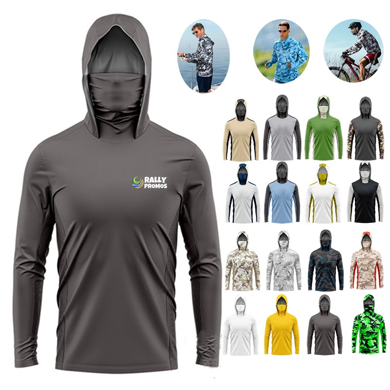 UPF 50+Men's Long Sleeved Mask Hooded Fishing Suit 3