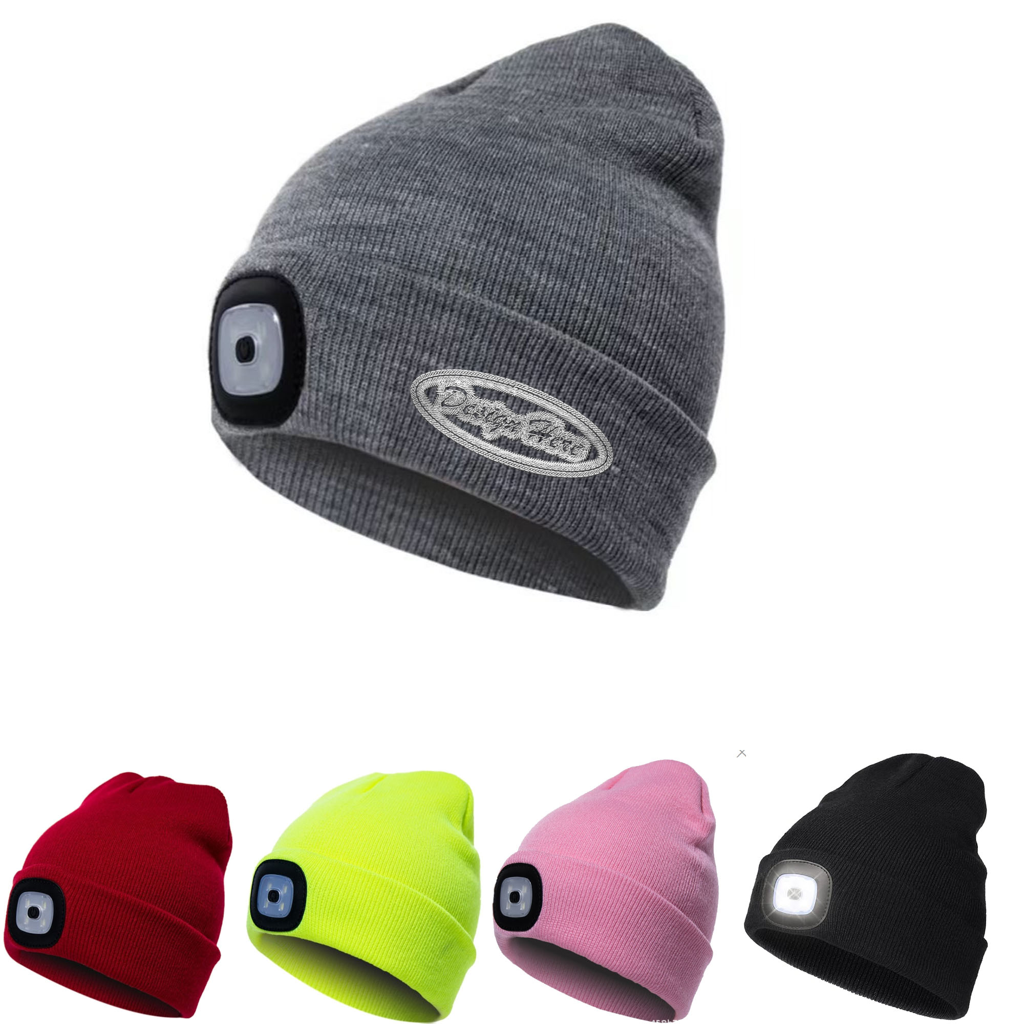 LED Beanie with The Light, Unisex USB Rechargeable Headlamp Winter Knitted Cap 2