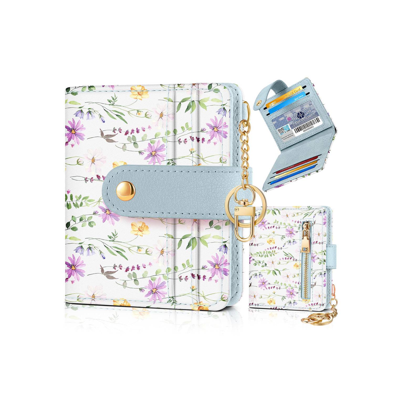 Women Portable Durable Thin Cute RFID Leather Wallet 2