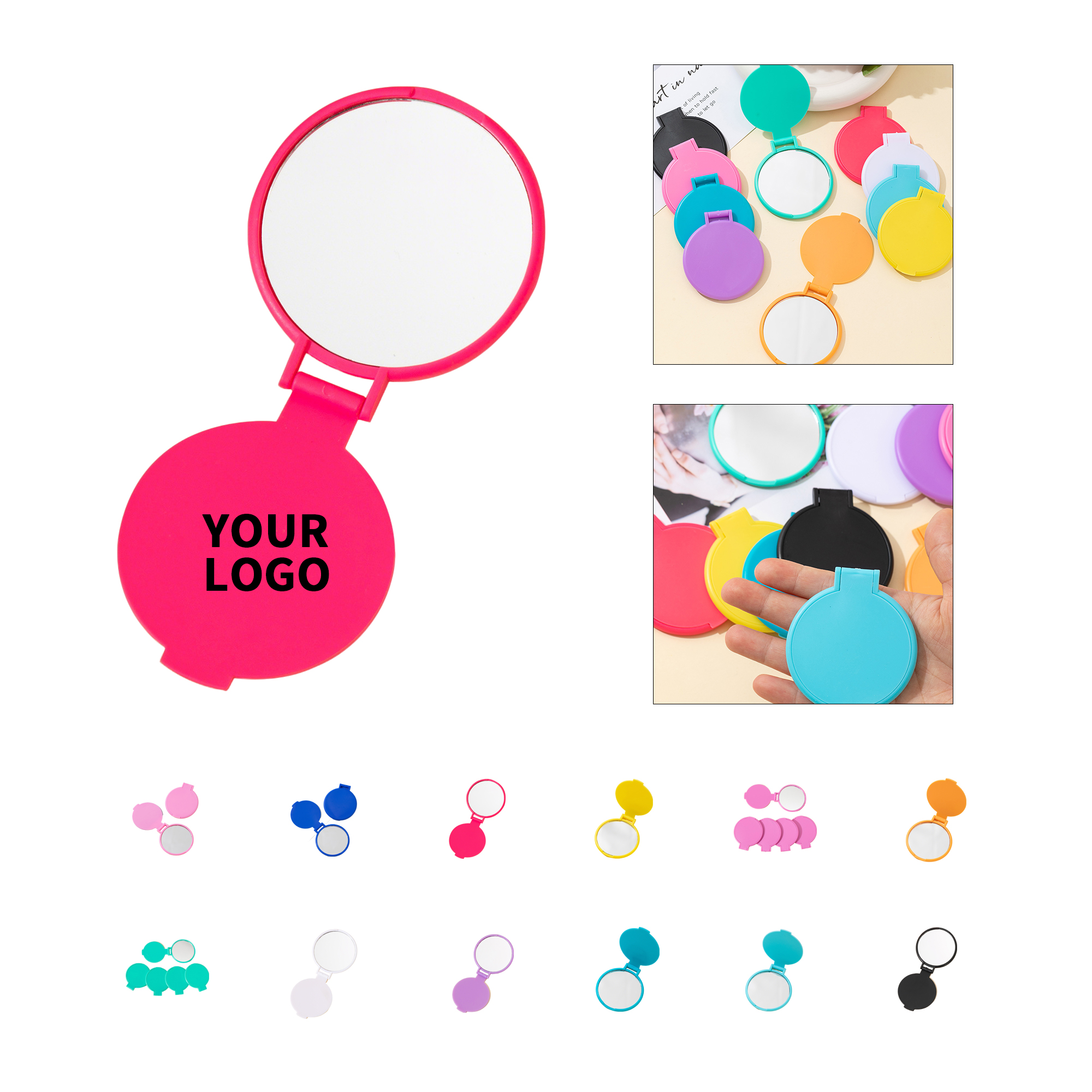 Round Portable Makeup Mirror Compact 6