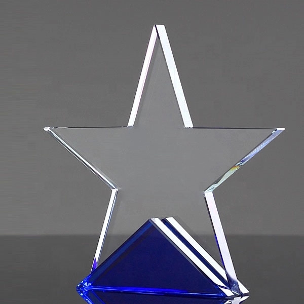 Star Blue Crystal Trophy 3