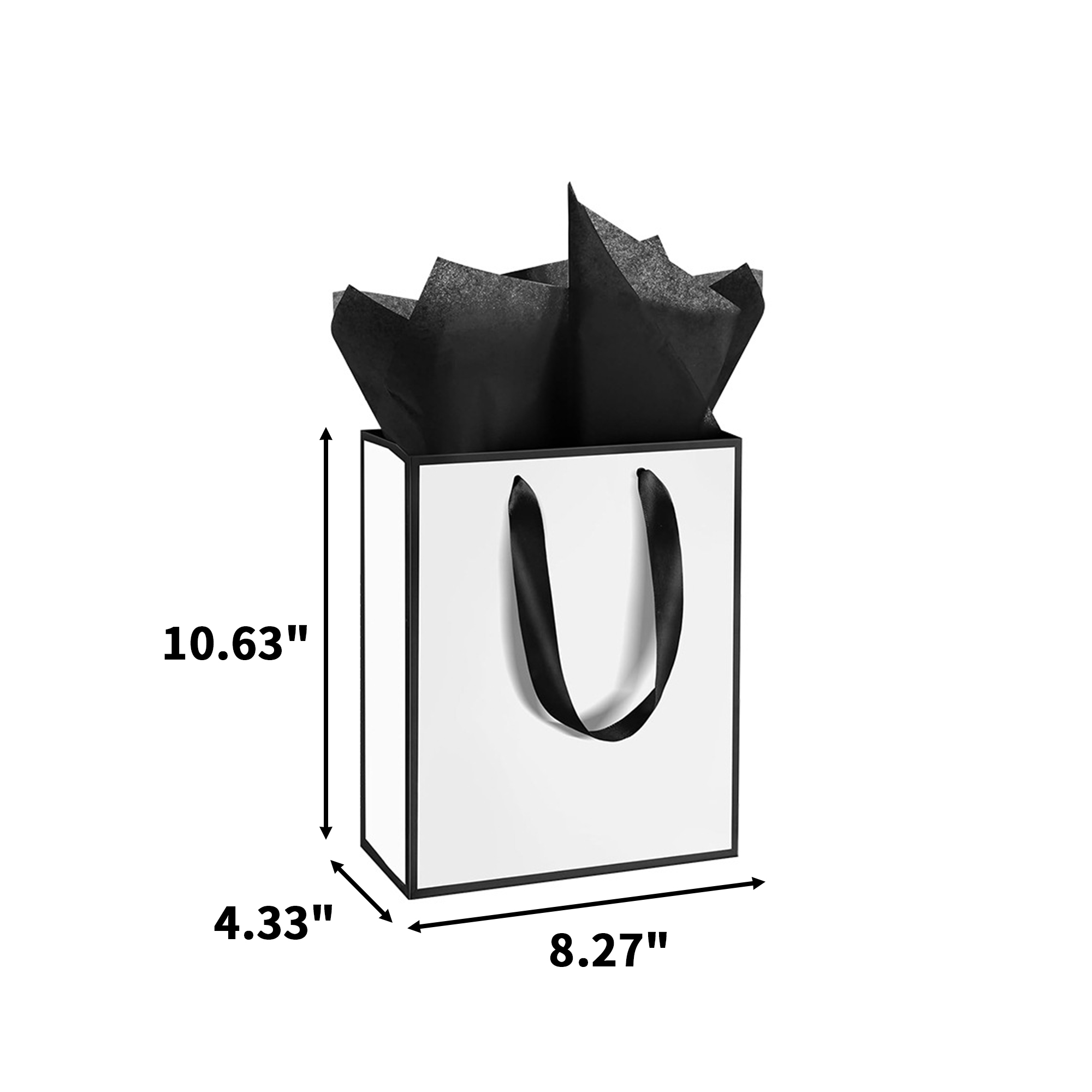 Paper Tote With Ribbon Handles 8.25" x 4.25" x 10.5" 4
