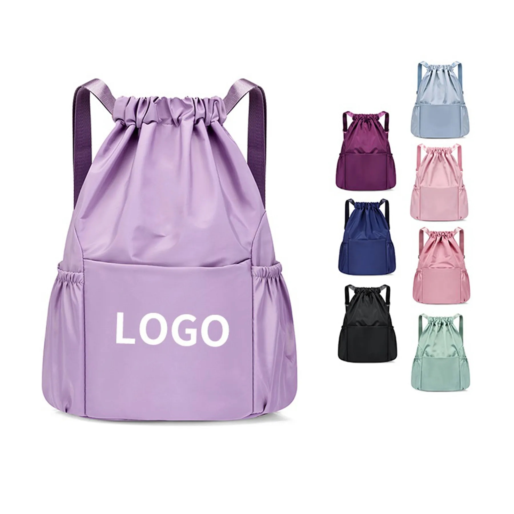 Waterproof Basketball Drawstring Backpack with Mesh Pocket 10