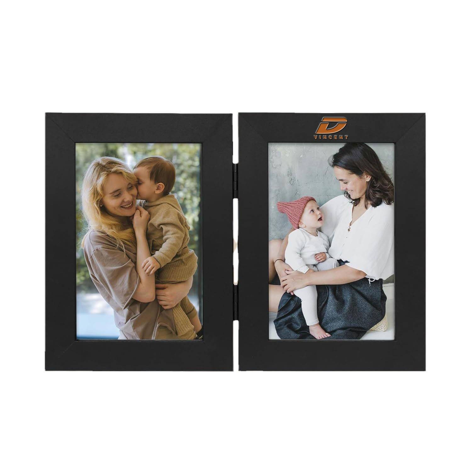 Wooden Vintage Foldable Dual Picture Frame 3