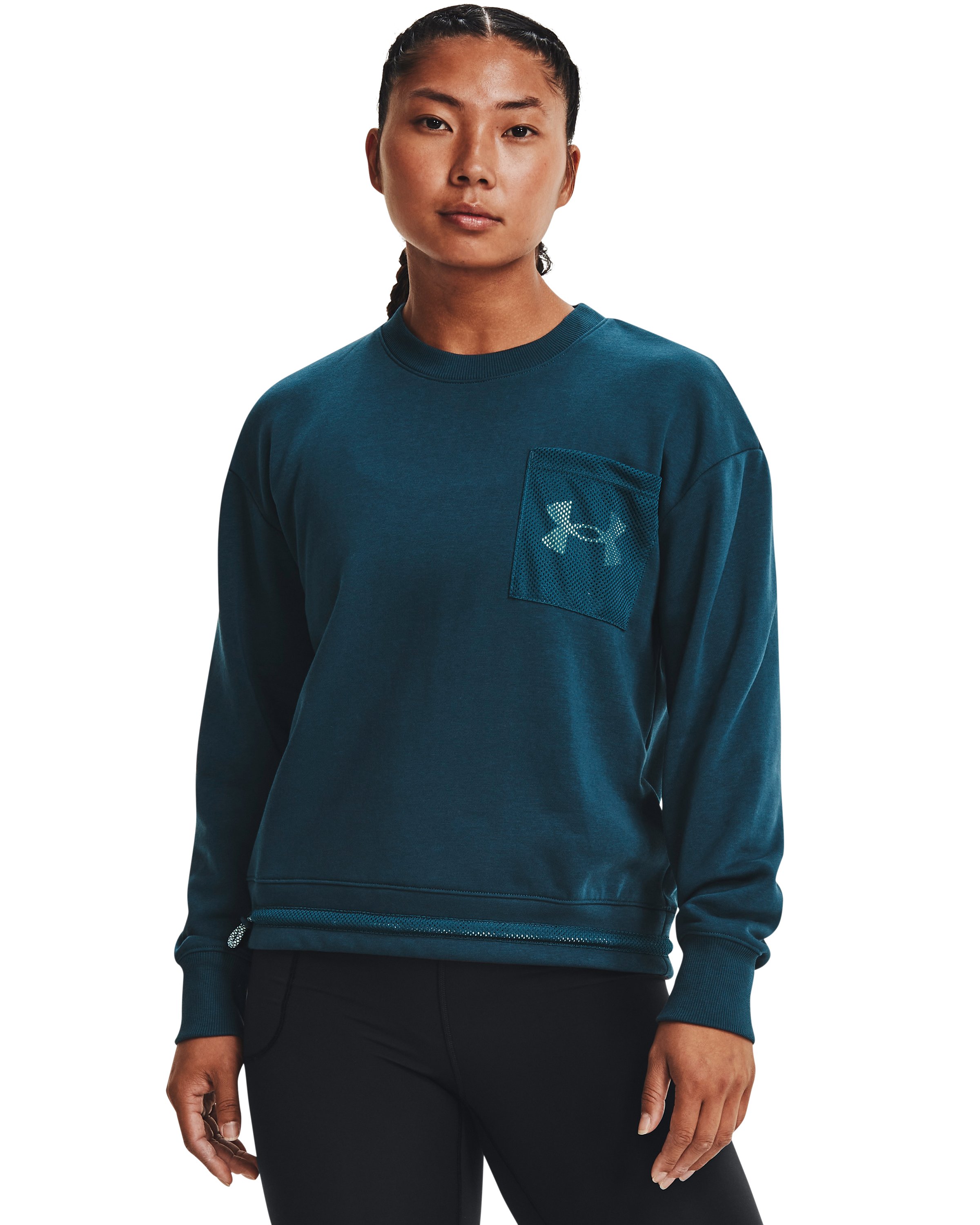 Women's UA Rival Fleece Mesh Crew 5