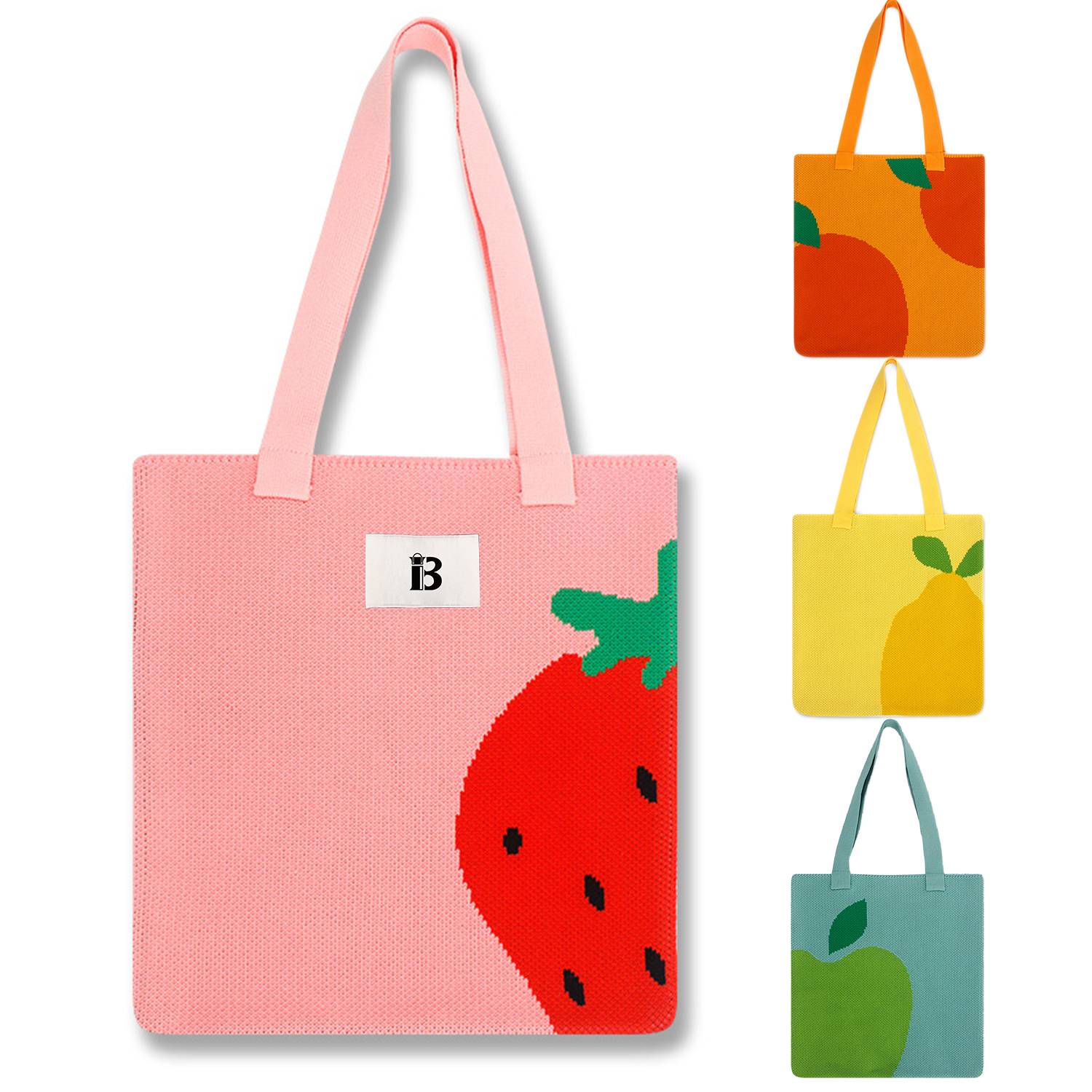 Polyester Fruit Woven Tote Bag, custom tote bag with logo imprint 2