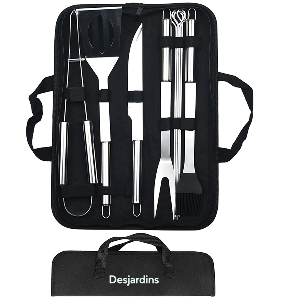 9-Piece Stainless Steel BBQ Set w/ Carrying Bag 3