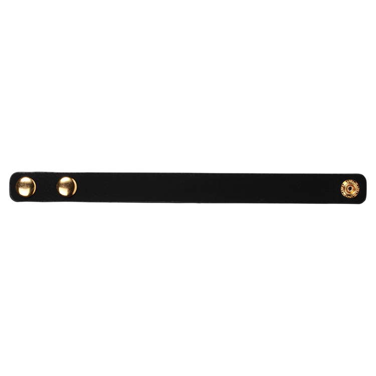 8 1/2" x 3/4" Black/Gold Leatherette Youth Cuff Bracelet 4