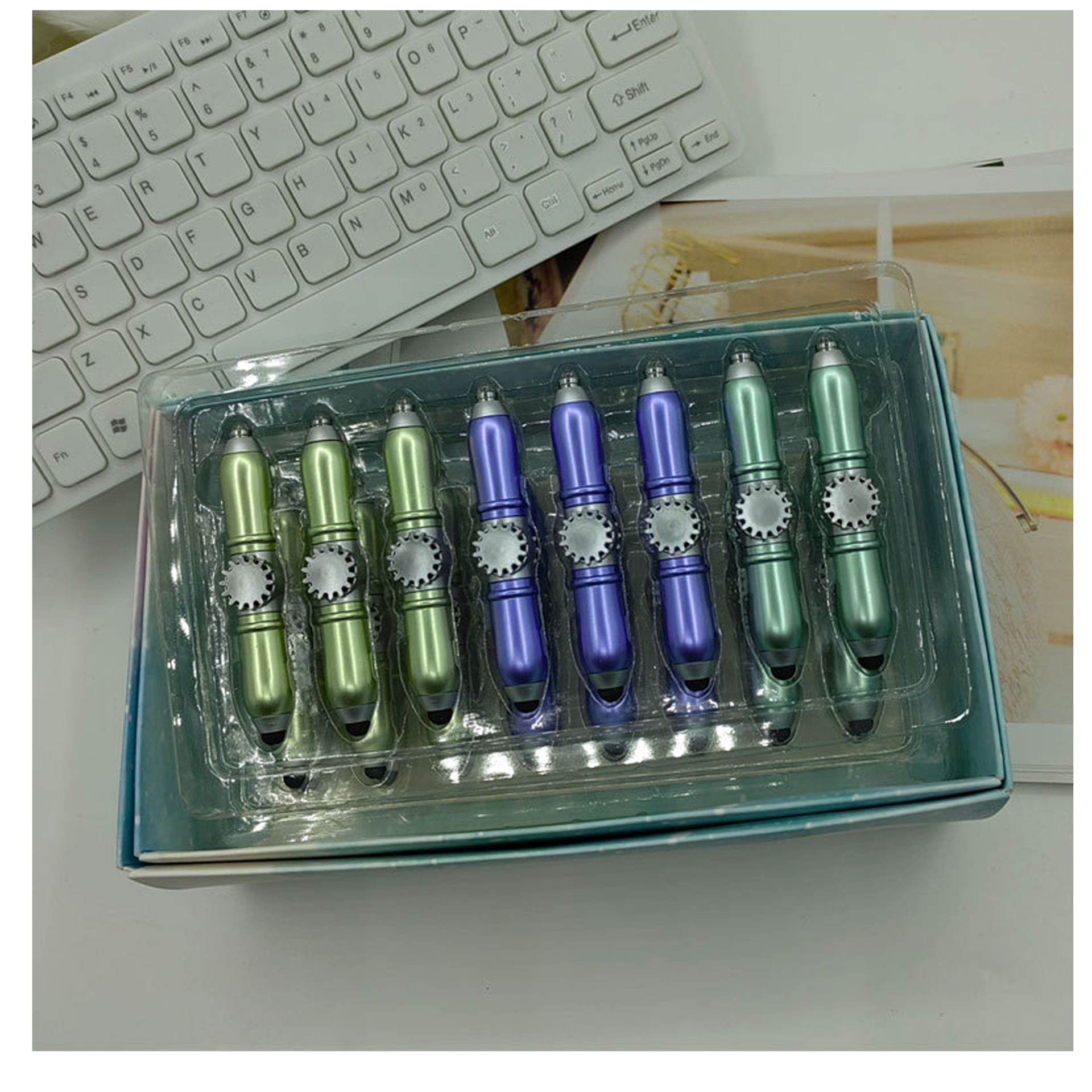 Beautiful AND USFUL LED Fidget Spinner Touch Pen 6