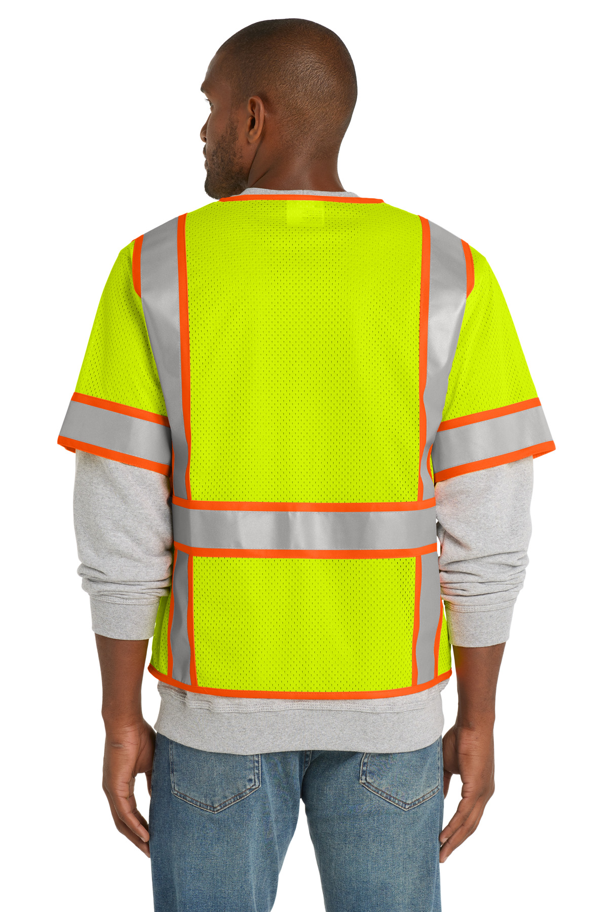 CornerStone ANSI 107 Class 3 Surveyor Mesh Zippered Two-Tone Short Sleeve Vest. CSV106 6