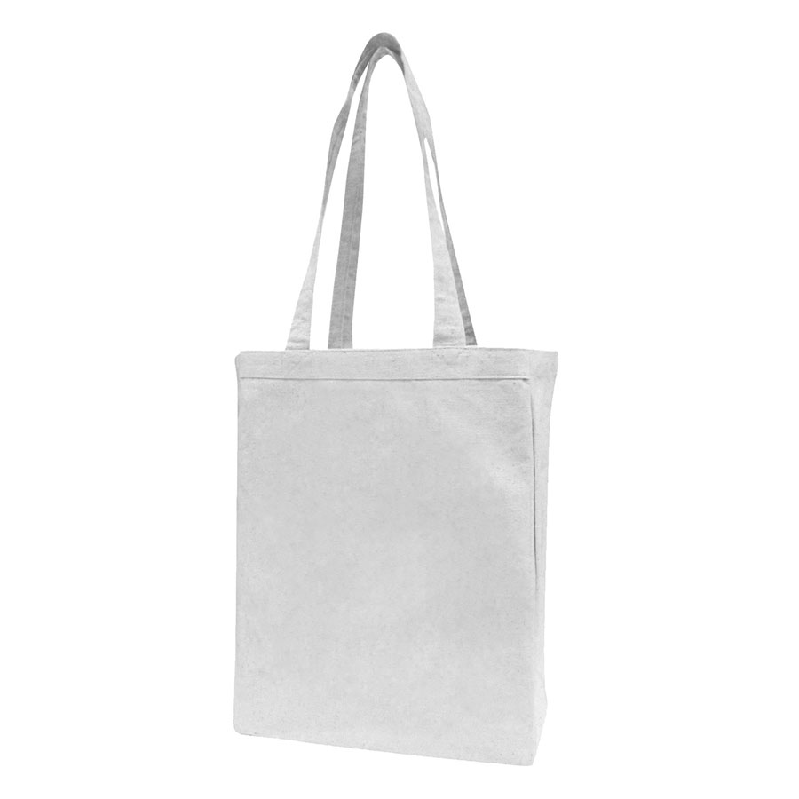 12 oz Cotton Canvas Book Tote Bag - 10"W x12"H x 3"D x 4
