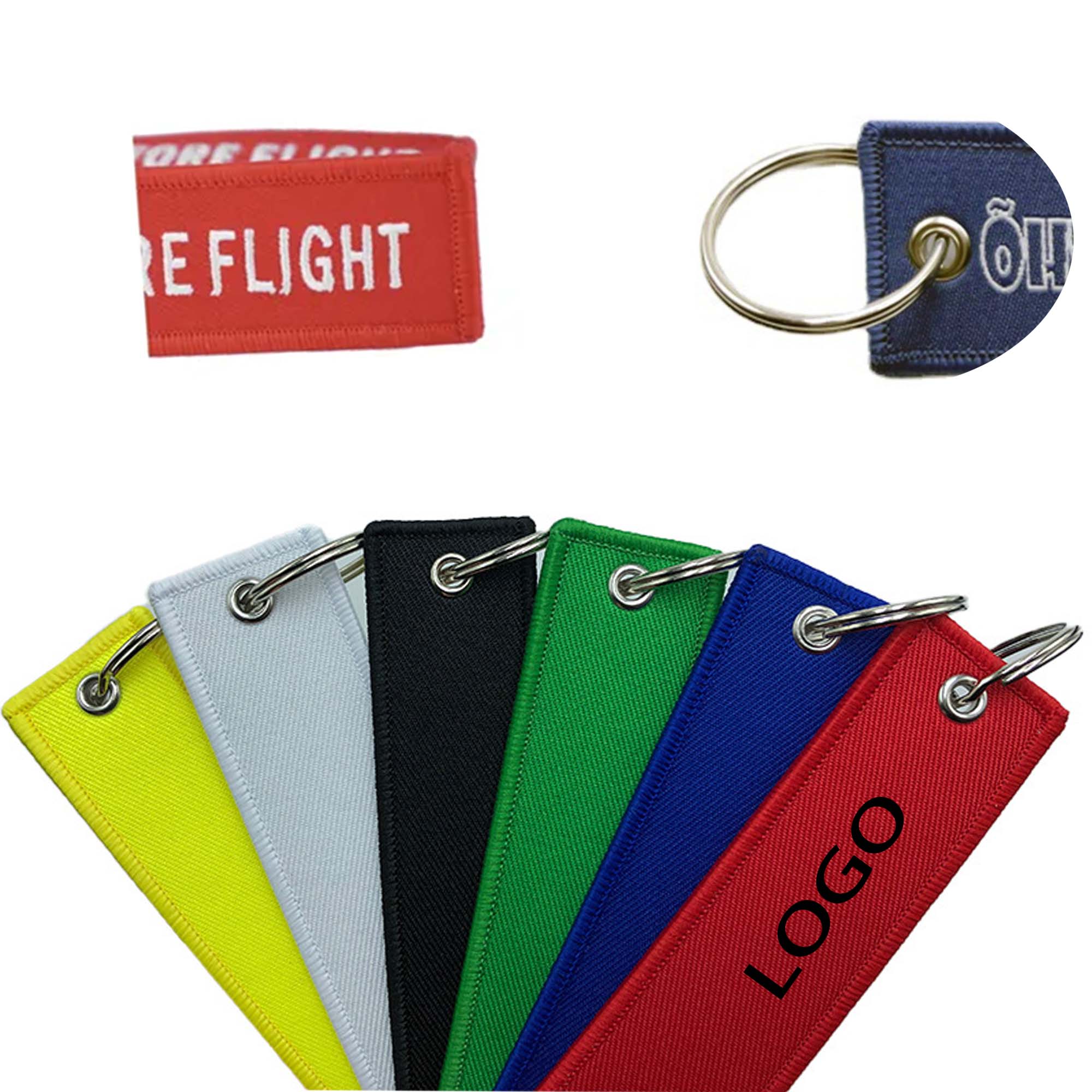 Embroidery Woven Strip Keychain 2