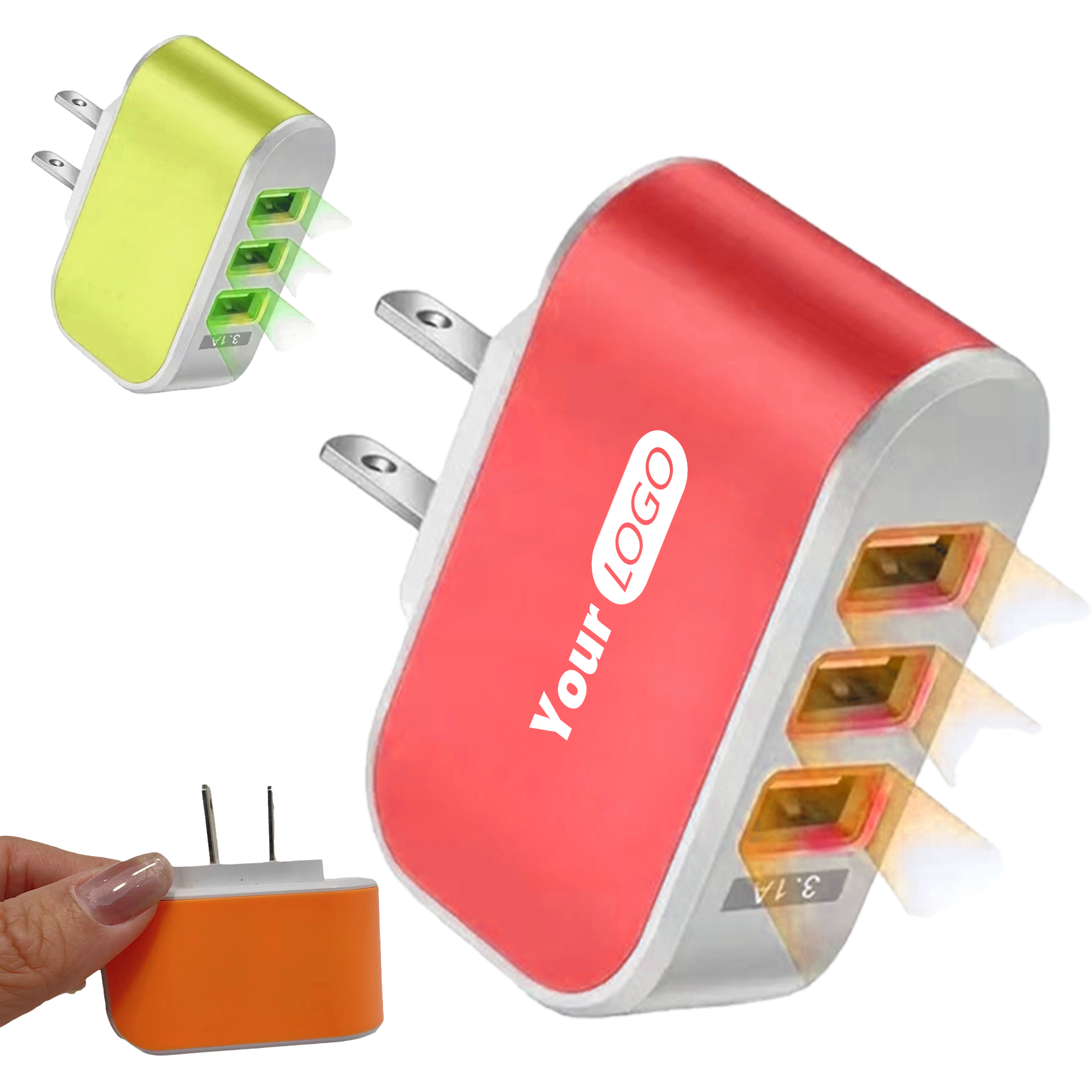 Pc High-Speed 3-Port Usb Wall Charger For Busy Lifestyles 2