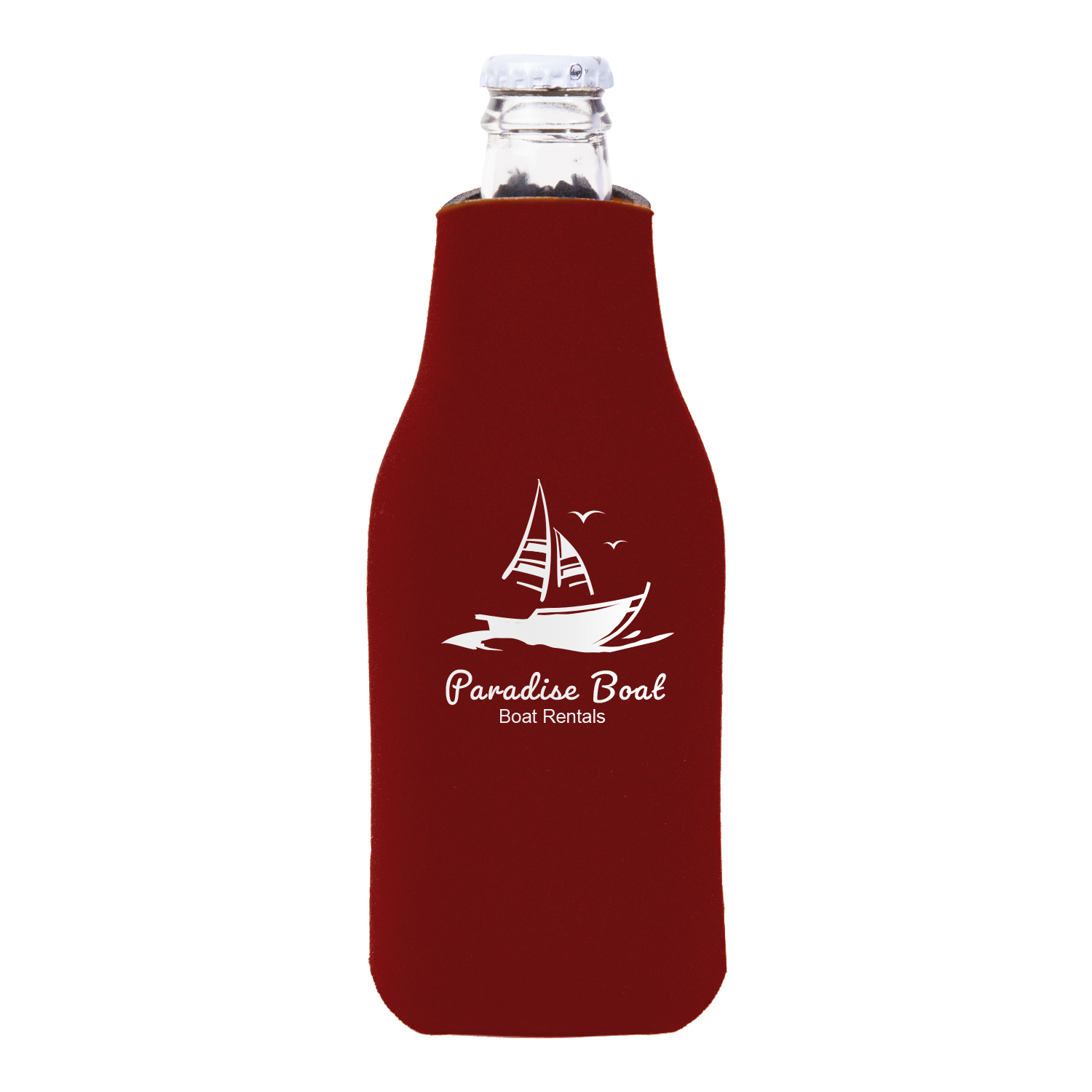 Zipper Beer Bottle Cooler (2 Color Imprint) 22