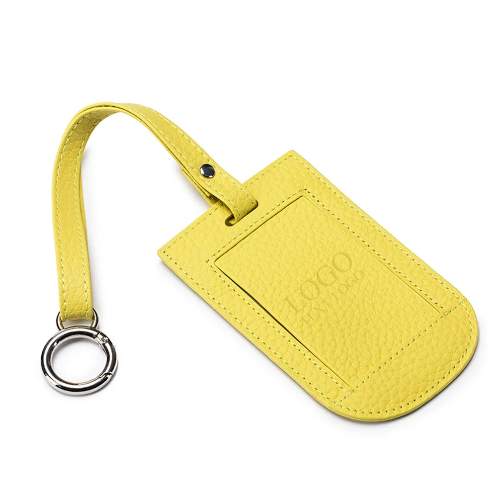 Flap Leather Luggage Tag With Metal Buckle 7