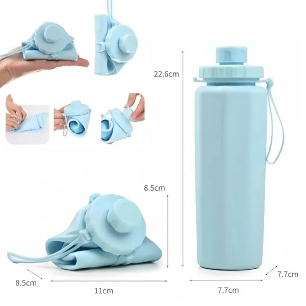 Collapsible Silicone Water Bottle - Reusable Eco Design 3