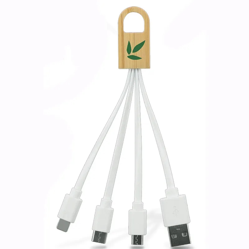 Bamboo Accent Duo Charging Cable 4
